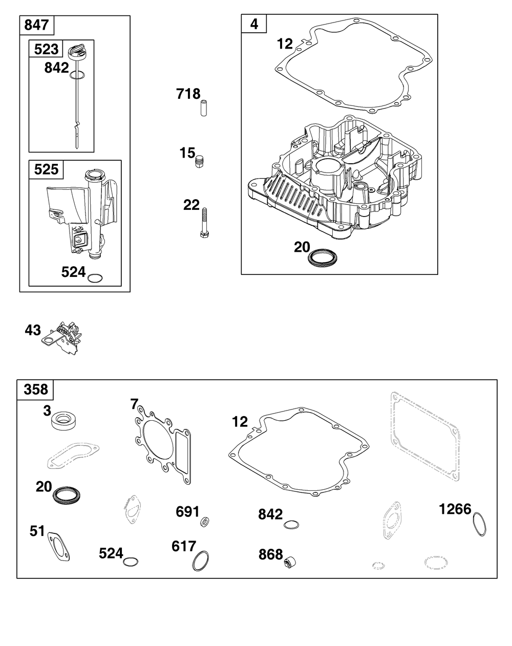 Crankcase Cover/Sump And Lubrication Group Diagram and Parts List for 31R907-0110-G1 200000 - 399999 Briggs and Stratton Engine